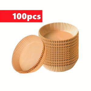 TEMU 100개 비스듬한 갈색 종이 에어 프라이어 라이너 - 쉬운 청소, 건강한 요리, 베이킹, 로스팅 및 마이크로웨이브에 적합 - 가정 및 상업용 주방에 이상적, 에어 프라이어 액세서리|에어프라이어