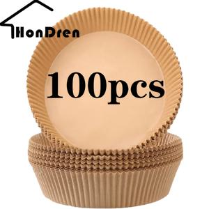 TEMU 50/100개 일회용 에어 프라이어 라이닝, 라운드 에어 프라이어 종이 라이너, 베이킹, 바비큐, 야외 요리, 전자레인지, 에어 프라이어 파치먼트 페이퍼, 안전하고 건강한 요리 방법, 파티 및 축제 필수 가제트, 주방 액세서리|에어프라이어