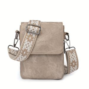 TEMU 빈티지 여성용 가슴가방 대각선 숄더백 단색 탈착 가능한 어깨끈 일상 사용 또는 선물로 적합