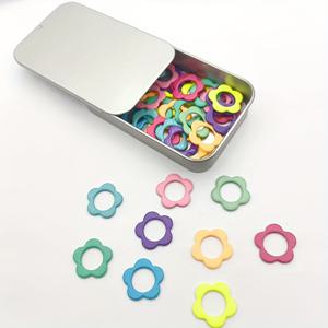 TEMU 36pcs 컬러풀한 꽃 모양의 합금 뜨개질 나사 마커와 후크 - DIY 프로젝트, 의류 액세서리 및 예술적인 자수용 내구성 있는 금속 공예 도구, 보관 상자 포함, 공예 액세서리 | 장식 마커 | 내구성 있는 구조, 뜨개질 용품