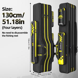 TEMU 랜덤 컬러 낚싯대 가방, 신형 스틸 엣지 태클 팩 – 바다/민물 및 하천 낚시용 대용량 멀티포켓 고품질 & 내구성 강한 자이언트 잉어 루어 정리함|방수가방|낚시대
