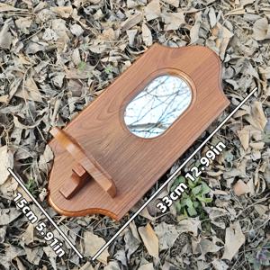 TEMU 농가식 나무 벽 장식 선반 - 프랑스-미국 스타일 인공 나무 촛불 홀더, 쉬운 자체 조립 및 포함된 액세서리 - 계절적인 휴일 홈 액센트, 거실, 카페 (할로윈, 크리스마스) - 카페 벽 예술 | 농가식 매력 액센트