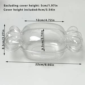 TEMU 뚜껑이 있는 사탕 모양 케이크 상자 50개/70개입 - PET 투명 플립형 용기, 디저트, , 과일 샐러드에 적합 - 생일, 결혼식, 파티 & 식품 보관에 필수, 밀폐, 디저트 애호가를 위한 필수품|트라이탄밀폐용기