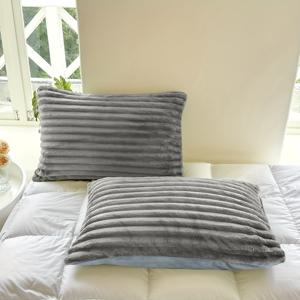 TEMU 2개 솔리드 컬러 골지 베개 커버, 심플한 드로스트링 디자인, 부드럽고 편안함, 다양한 색상으로 제공, 가을/겨울 사용에 적합, 홈 텍스타일 러버, 선물 구매자, 베개 커버 세트