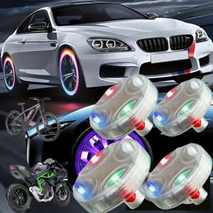 TEMU 2개/4개 세트 태양광 컬러 자동차 타이어 라이트, 휠 밸브 코어 주행등, IP66, 모션 센서 내장, 4가지 경고 모드로 안전성 강화, 자동차, 자전거, , RV 및 타이어 장식을 좋아하는 자동차 애호가를 위한 선물|자전거|타이어