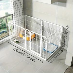 TEMU 헤비듀티 접이식 6패널 금속 강아지 플레이펜 - 잠금 가능한 패널 & 미끄럼 방지 베이스, 조절 가능한 야외 강아지 울타리, 간편 조립 철제 켄넬 (소형/중형 강아지, 고양이, 토끼용) - 휴대용 펫 배리어 (공구 불필요)