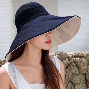 TEMU 양면, 자외선차단, 여성용, 와이드, 빅사이즈, 버킷햇, 챙 넓은 모자, 벙거지, 햇빛가리개, 썬햇, 리버시블, 여름|벙거지모자|여름모자