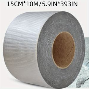 TEMU 1pc 자기 접착 고온 알루미늄 호일 부틸 고무 테이프, 지붕 방수 저항, 파이프 수리 중지 누출 스티커 테이프, 고온 저항 알루미늄 호일 두꺼운 부틸 테이프, 벽 풀 지붕 균열 덕트 수리 봉인 된 자기 테이프