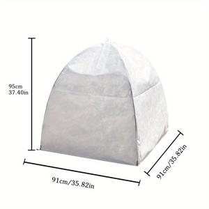 TEMU 겨울용 식물 보호 텐트 - 방한 및 햇빛 차단 기능, 헤비듀티 화이트 팝업 돔 - 강력한 프레임과 투명 지붕으로 간편 설치 - 화분, 과일나무, 발코니/정원용 - 내구성 있고 휴대 가능한 겨울 정원 커버, 식물용 겨울 커버,겨울용 덤불 커버,겨울용 식물 커버,식물용 서리 방지 천,겨울 식물 보관,식물용 서리 방지 커버