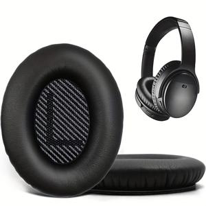 TEMU 보스 퀴트컴포트 35(QC35) 및 퀴트 컴포트 35II(QC35ii) 헤드폰용 교체용 이어패드 쿠션, 메모리 분리 폼과 부드러운 인조 가죽이 있는 헤드폰 커버, 편안한 착용감, 소음 감소, 인체공학적 디자인, 내구성 있는 이어쿠션, 고품질 패딩, 헤드폰 업그레이드