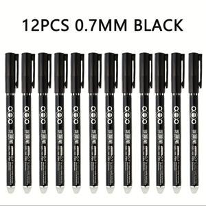 TEMU 12개 지울 수 있는 라운드 볼펜 지울 수 있는 0.7mm 롤러 볼펜 지울 수 있는 젤 펜 지우개 펜 학교 용품 사무용품 학생용