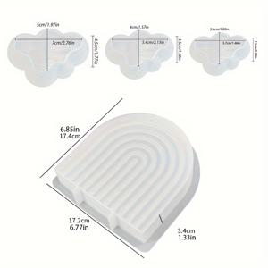 TEMU 4pcs 흐린 무지개 U/아치형 양초 실리콘 몰드 Diy 수제 무지개 다리 기하학 양초 만들기 용품 크리스마스 홈 메이드 선물 향기로운 양초