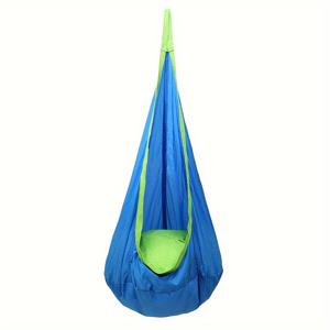TEMU 에어 쿠션이 있는 인플레이터블 행잉 체어 - 헤비듀티 나일론 휴대용 실내/야외 스윙 베드, 간편 설치 멀티컬러 (핑크/그린/블루/퍼플/옐로우) - 프레임 없음, 튼튼한 캐노피 형태 돔 & s, 발코니, 나무 스윙