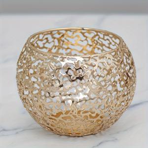 TEMU 1개, 소박한 골든 메탈 촛대, 빈티지 심플리시스틱 탁상 장식, 철예 아로마테라피 스탠드, 웨딩 센터피스, 홈 기프트