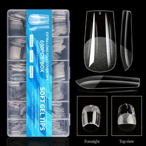 TEMU 600개 미스셔어링 스퀘어 네일 팁 - 하프 매트, 그라인드 없음, 흔적 없는 프로스트 인조 네일 DIY 매니큐어용, 중간 길이, 소프트 젤 X 네일 커버 포함, 누드 색상, 기하학적 디자인, 밝은 마감, 네일 아트 액세서리 | 모던 네일 스타일 | 매트 마감 네일, 네일 테크 용품