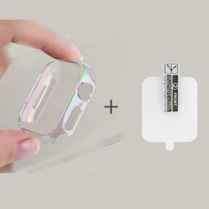 TEMU 아이리시던트 머메이드 애플 워치 케이스 38/40/41/42/44/45mm - 슬림한 PC 하드 쉘, 하이드로겔 필름, 광택 마감, 충격 방지 보호