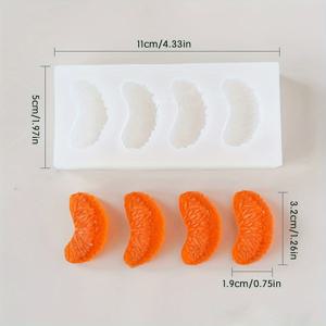 TEMU 1pc KANOVINO 실리콘 모드 오렌지 꽃잎, DIY 아로마테라피 촛불 만들기, 직사각형 모양, 재사용 가능, 쉽게 청소 및 분리, 손수 만든 촛불 액세서리 모드