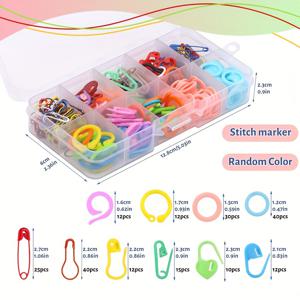 TEMU 스티치 마커 세트 209개와 보관 상자 및 빅 아이 블런트 바늘, DIY 공예용 플라스틱 잠금 스티치 카운터