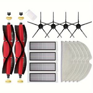 TEMU 로보락 S6 MAXV S6 Pure S5 MAX S4 E4 E35 E2 샤오미 1/1S 액세서리 16개 세트, 메인 & 사이드 브러시, HEPA 필터, 모핑 천 포함 - 진공 청소기 부속품 바닥 키트