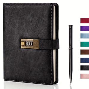 TEMU 240페이지가 있는 안전한 A5 잠긴 다이어리: 두꺼운 종이, 잠금 메커니즘, 펜 포함 - 개인 계획 및 노트에 완벽함