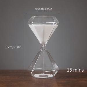TEMU 유리 모래 타이머 모래시계 – 15분 모양 타임피스, 우주 테마 홈 데코 피규어, 다양한 방 유형에 다재다능, 실내 및 실외 사용에 적합, 휴일(크리스마스, 할로윈, 부활절, 하누카, 추수감사절)에 적합 – 전기 없는 수집품