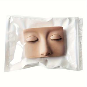 TEMU 실리콘 속눈썹 익스텐션 연습용 마네킹, 저알레르기, 초보자 메이크업 및 속눈썹 연습용 연습 헤드