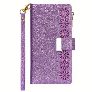 TEMU 남성과 여성을 위한 반짝이는 카드 홀더 지갑, 카드 슬롯과 귀여운 인조 가죽 폰 케이스를 특징으로, 삼성 갤럭시 S24 울트라, S23 울트라, 갤럭시 S22 플러스, S21 울트라, S23 FE와 호환 가능. 남자 친구와 여자 친구를 위한 완벽한 선물입니다.