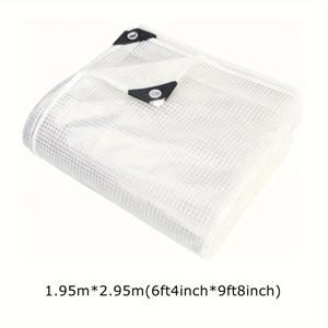 TEMU 폴리염화비닐 방수 타프, 120g 고강도 립스톱 원단, 강화된 가장자리, 일광 및 찢김 방지 메쉬 디자인 타폴린, 정원, 전망대 및 온실 보호용