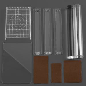 TEMU HOBBYWORKER 13피스 폴리머 클레이 도구 세트, 6개 3사이즈 클레이 깊이 가이드 세트, 3개 PTFE 테프론 시트 열전달 전용 논스틱, 2개 아크릴 롤러 클레이 롤링 핀, 2개 직사각형 프레스 시트