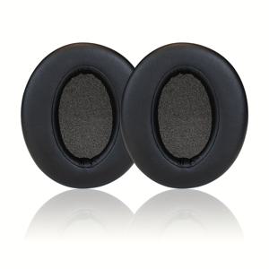 TEMU For Sony-WH-XB910N용 오버이어 헤드폰 쿠션 교체 이어패드 - 통기성 있는 구멍이 있는 인조 가죽, 오버이어 헤드셋에 적합한 인간공학적 핏 및 편안함, 다중 헤드폰 모델과 호환 가능, 헤드폰 편안함 향상, 세련된 쿠션 디자인, 내구성 있는 쿠션