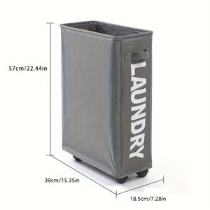 TEMU 4륜 이동식 대용량 헤비듀티 빨래바구니 - 고품질 원단 사이클린형 옷장, 기숙사/호텔용 다목적 세탁 바구니 (침실/세탁실) - 간편 조립 필요, 세탁 바구니
