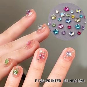 TEMU 100개 다양한 사이즈 별모양 네일 아트 라인스톤 - 파스텔 & 생생한 색상 플랫 백 드릴 모양 매니큐어 페디큐어 디자인용, 네일 장식품, 페디큐어 장식, 별 모양 데코, 쉬운 적용|네일재료