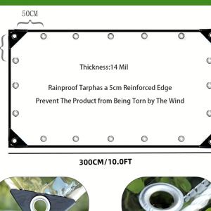 TEMU 구멍이 있는 투명 PVC 타프, 14밀 두께의 강력한 투명 플라스틱 커버, 온실, 파티오, 포치, 야외 pergola, 닭장용 찢어질 수 있는 비닐 | 바람, 쉽게 청소할 수 있는 야외 파티오 커버 | 클래식 투명 타프 | PVC 재질, 타프