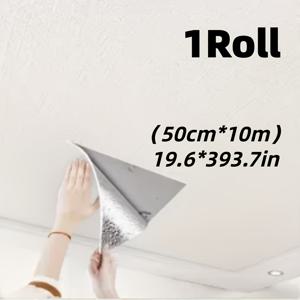TEMU 1롤 방수 비닐 벽지 - 3D 두꺼운 단열 접착식 벽지, 벽돌/나무 질감, 흰색 석고 층, 벽, 천장, 바닥용, 접착제 불필요