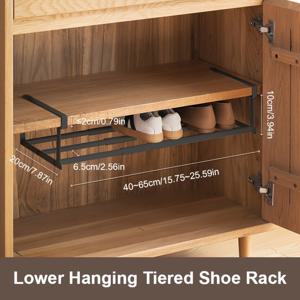 TEMU 1개 다기능 신발 보관 선반, 펼칠 수 있는 매달려 있는 정리함, 선반 아래 신발 선반, 캐비닛 겹쳐진 보관, 침실, 욕실, 거실을 위한 공간 절약 옷장 정리함, 접이식 신발 선반, 여러 방 호환성|거실장