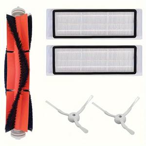 TEMU 샤오미 로보락 S5/S6/S50/S51/S55/S5 Max/S6 MaxV/S6 Pure/S60 호환 메인 브러시 & 사이드 브러시 5개 세트 - HEPA 필터 포함, 로봇 예비 부품, 플라스틱 걸레 시스템, 샤오와 E25/E35 모델 호환