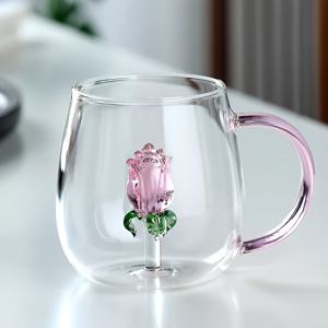 TEMU 크리스마스 및 발렌타인데이를 위한 특별한 컵, 크리스마스 선물로 좋은 3D 입체 컵, 동물과 식물 모양으로 창의적으로 디자인, 과일 주스 및 커피를 마시기 위한 손잡이 포함, Ca를 포함한 다양한 스타일로 제공, 유리컵, 투명유리컵, 세트, 커피컵