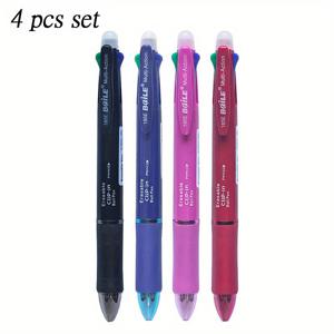 TEMU 5 in 1 지울 수 있는 젤펜 세트: 검정, 파랑, 빨강, 초록 펜 촉, 0.5mm 기계식 연필, 색상 펜 포함 - 스케치, 그림, 글쓰기, 사무용으로 완벽합니다.