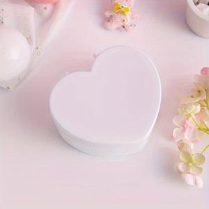 TEMU 분홍색 하트 모양의 보석 정리함, 클래식 스타일, 2단 플라스틱 책상 액세서리 상자, 광택 마감, 양말 걸쇠 포함, 반지 및 액세서리 보관용