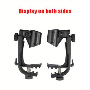 TEMU 조절 가능한 드럼 마이크 스탠드 - 견고한 금속 & 플라스틱 클램프와 회전 헤드가 있는 클로즈 레코딩용, 블랙