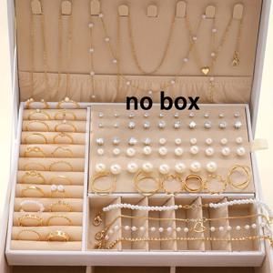 TEMU 83피스 패셔너블 우아한 빈티지 귀여운 하트 인공 지르코니아 블링-블링 웨이브 체인 홀로우 링 목걸이 귀걸이 팔찌 스터드 멀티 엘리먼트 주얼리 세트, 휴일 파티 데이 캐주얼 복장용 (박스 미포함)