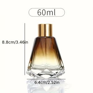 TEMU 1개 60ml 고급 그라데이션 유리 병 - 우아한 블랙과 골드 디자인의 빈 에센셜 오일 컨테이너, 명상 및 휴식에 적합하며 홈 분위기를 향상시키는 데 완벽함 - 열정적인 사람들을 위한 이상적인 선물