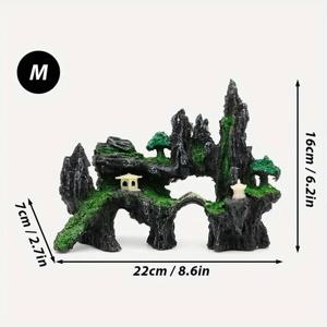 TEMU 레진 인공 산 풍경, 창의적인 가정 공예 장식, 수족관 장식 테마 장식, 애완 동물 용품, 어항 액세서리