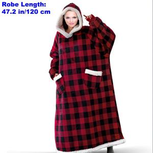 TEMU 초장형 착용 가능한 오버사이즈 후드 담요 - 울트라 소프트 두꺼운 플리스 가운, 포켓 포함, 여성 및 남성을 위한 아늑한 의류, 세탁기 사용 가능한 겨울 침대 커버 (블랙 및 기타 색상 사용 가능) - 이상적인 생일 선물, 후드가 있는 푹신한 가운, 59인치 길이, 플러시 플리스 소재, 레트로 스타일, 단색, 집에서 사용하기에 완벽, 블랭킷 후드티