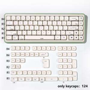 TEMU 124키 귀여운 새끼 고양이 키캡 MOA 높이 PBT 소재 키캡 61/75/87/98/104 호환 가능|키캡|키캡