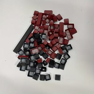 TEMU 블랙 앤 화이트, 레드 앤 블랙 키캡 조합, 168개 키캡, PBT 소재, 체리 키캡 높이, 전면 프린트 키캡, 61/87/98/100/104/108키 메카닉 키보드에 적합, 메카닉 키보드용 (키캡만 해당)