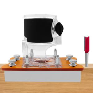 TEMU 목공 라우터 베이스 삽입 플레이트 브래킷, 2-In-1 보이지 않는 패스너 슬로팅 지그, 65mm 고정 트리머 라우터 도구용 텐온 지그, ABS 수지 수동 비전기 목공 도구 세트