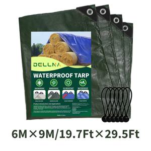 TEMU 방수 타프, 헤비듀티 타프 커버, 대형 사이즈 밀리터리 그린/밝은 실버 방수 원단, 야외용 두꺼운 방풍 자외선 차단 방수 타프, 고강도 타프 고리 및 보강 가장자리, 탄성 로프 포함, 내구성 있는 원단,그로멧 디자인,자외선 차단 커버,내구성 있는 소재, 타프,방수 커버,야외 활동 애호가,계약자