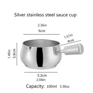 TEMU 100ml/3.5oz 스테인리스 스틸 우유 주그, 작은 커피 컵, 핸들 우유 컵, 커피 측정 컵, 컵, 카페용 더블 스포우 우유 측정 컵, 추출 컵, 소스 냄비