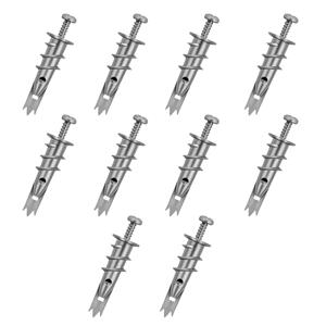 TEMU 10/25/50세트 아연 자가 드릴링 건축벽 앵커 및 나사 키트, 아연 합금 확장 나사, 헤비듀티 아연 자가 태핑 건축벽 앵커 나사, 벽에 구멍 뚫지 않고 쉬운 설치, TV, 자전거, 선반 스트랩, 캐비닛 장식 고정용